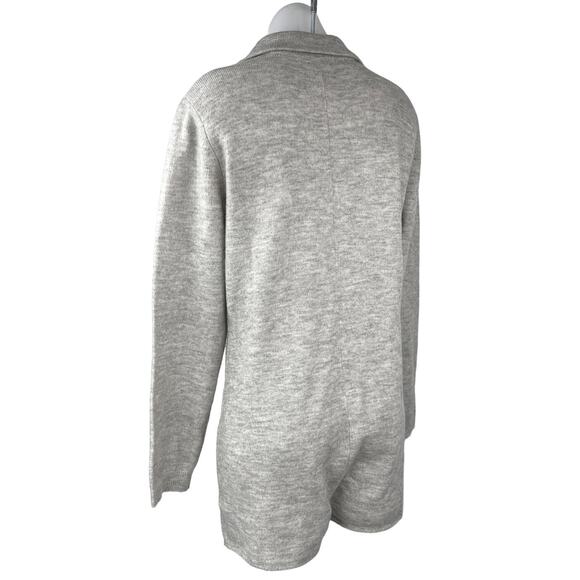 Asos Design Gray Knitted Button Collar Long Sleeve Sweater Romper Jumpsuit Sz 4 - Picture 2 of 5
